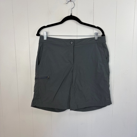 LL Bean Trek Trail Shorts Gray Womens Mid Rise Bermuda Hiking Camping size 10 - Picture 3 of 12